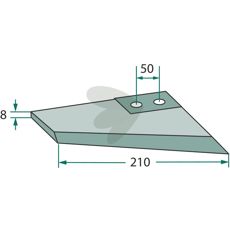 Skjær venstre 250mm, ideelt for effektiv skjæring innen landbruk.