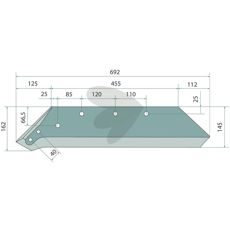 Skjær for vendbar spiss 20 tommer venstre side, perfekt for gjenoppretting av bakken.