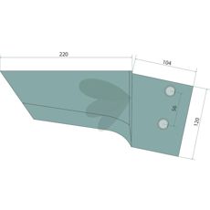 Venstre kantbryter modell 073616R, ideell for effektiv markbearbeiding.