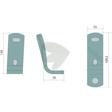 Venstre holder for sikker montering og bruk.