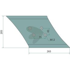Skjær høyre 096550, pålitelig og effektivt skjæreverktøy for traktor.