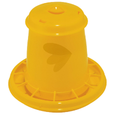 Stor plastfôrautomat på 5,25 liter, ideell for gårder.