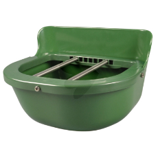 Grønn plasttrau på 8,5 liter, perfekt for lagring og transport av materialer.