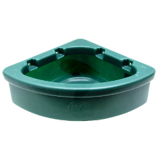 Hjørne fôrtråg med 20 liters kapasitet, sparer plass i stallen.