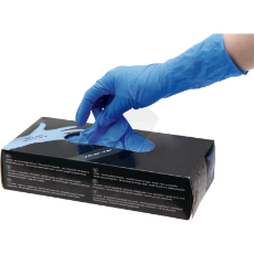 Premium Nitrile-hansker for melking, størrelse L, sikker og komfortabel passform.