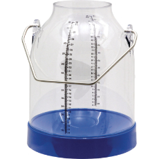 Melkebøtte i blå farge, ideell for innsamling av melk.