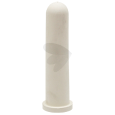 Hvit smokk med spalte, 125 mm, ideell for kalver og lett å rengjøre.