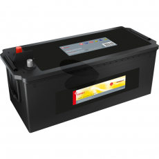 Batteri 12V 180Ah, mål 513x223mm, perfekt for traktorer og store maskiner.