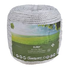 Trosse med strømrep 300 m, 5 mm hvit, ideell for belysning og elektriske applikasjoner.