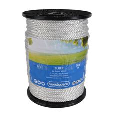 Strømrep Pro+ 5 mm hvit spole, 300 m, ideell for bruk i landbruk og hagebruk.