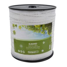 Elbånd 40 mm hvit 200 m, ideelt for store elektriske prosjekter med høy effekt.