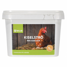 Biofarmab Kiselstrø fjærfe på 1 kg, perfekt for miljøvennlig dyrehold.