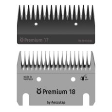 Premium skjær 18/17 u/ø storfe fra Aesculap, ideell for klipping.