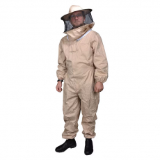 Biooverall med hette i 100% bomull, ideell for sikkerhet og komfort.