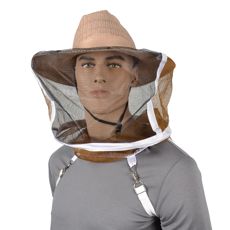 Gul premium bihatt i bomull, justerbar for alle størrelser.