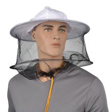 Hvit budsjett bihatt i 100% bomull, perfekt for solbeskyttelse.