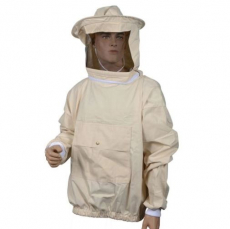 Hvit enlags bihatt i 100% bomull, lett og pustende.