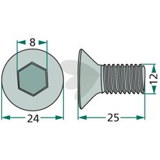 Karosseriskru med sekskant, designet for å gi sterke og holdbare feste.