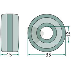 Løperulle 0464150, pålitelig del for landbruks- og byggmaskiner.
