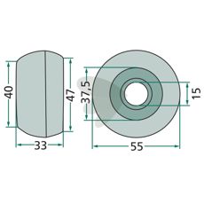 Løperull 0602521, øker ytelsen i traktorer og entreprenørutstyr.