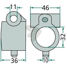 Komplett lager for pinneholder, robust for landbrukets krav.