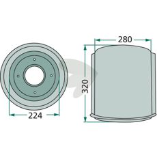 Trommel 1.1017.010.560.00, perfekt for ulike kjøretøyapplikasjoner.
