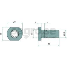 Skrue M10 x 22 - 119011, perfekt for å sikre stabile strukturer.