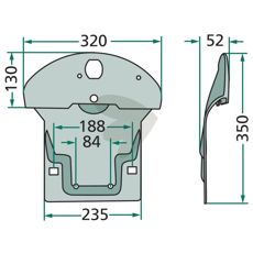 Holdbar slepesko 139666.3, bra for både traktorer og tilhengere.