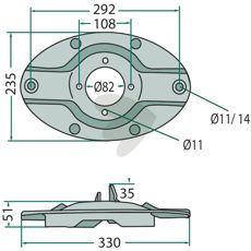Tallerken med skrukobling, designet for holdbarhet og funksjonalitet.