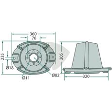 Holdbar tallerken med hurtigkobling, perfekt for profesjonell bruk.