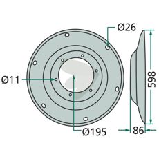 Tallerken - 140473, pålitelig del for traktorer og maskiner innen landbruk.
