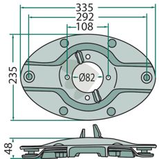 Kraftig plate med hurtigkobling, laget for tøffe oppgaver.