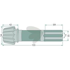 Pinjongaksel 12 tenner, 153432208, holdbar del for tunge maskiner.