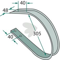 Deutz Fahr avskraper VF16617244, kompatibel med Kverneland og Kuhn.