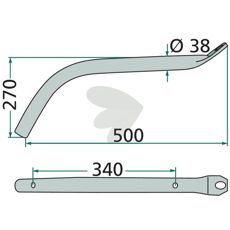 Pinnarm Krone 500mm, ideell for effektiv bruk i landbruk.
