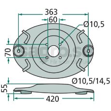 Tallerken 697601501, designet for effektiv drift innen landbruksmaskiner.