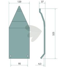 Slipesko med 4 mm tykkelse og 120 mm bredde, perfekt for traktor.