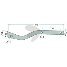Tapparm Kuhn 57643910, nødvendig del for maskinreparasjon.