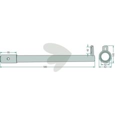 Bakre pinnarmholder forsterkning 51mm, sterk og midlertidig.
