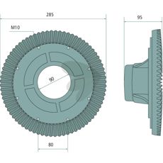 Høykvalitativ tallerkenhjul 57729410 for effektiv jordbearbeiding.