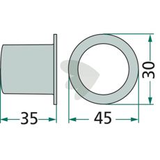 Eldre utgave nylonbøssing, ideell for reparasjon og vedlikehold.