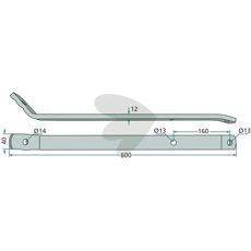 Pinnarm Kuhn 600mm brukes i forskjellige landbruksmaskiner for holdbarhet.