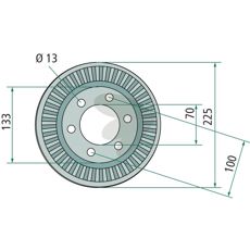 Holdbart skivehjul 58800900 med 45 tenner for langvarig bruk.