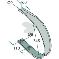 Pick-up bøyle 87005743, et viktig tilbehør for traktorens innsamlingssystem.