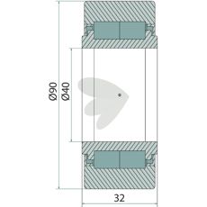 Støtterulle med diameter 90 mm, ideell for smale områder.