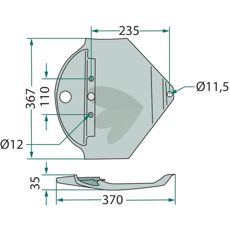 Slepesko VNB1361686, robust del for optimalisert jordbearbeiding.