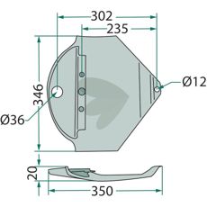 Slepesko venstre B1362286, en pålitelig del for landbruksmaskiner.