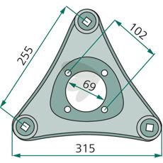 Holdbar tallerken VNB2280594, ideell for jordbearbeiding og pløying.