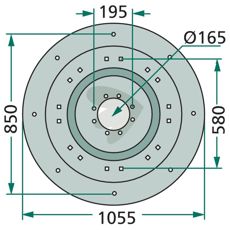Robust tallerken ET-0203K0, perfekt for tunge landbruksapplikasjoner.