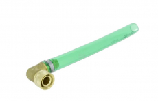 Vinklet tapping med 90° og 25 cm slange, ideell for effektiv væskehåndtering.